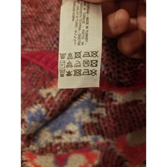 NWT Zara S red floral jacquard tunic long sweater oversize - Picture 14 of 14